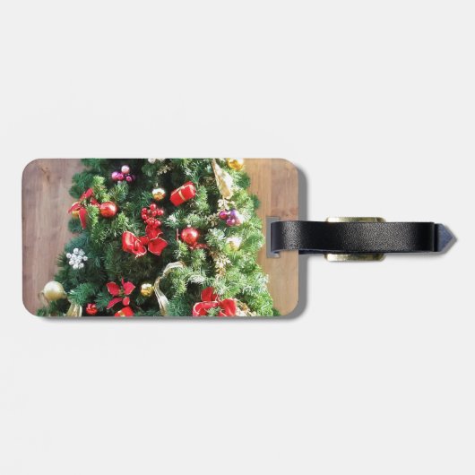 Verdroogde kerstboom bagagelabel (Achterkant horizontaal)