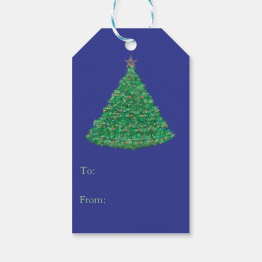 Verdroogde kerstboom cadeaulabel (Achterkant)