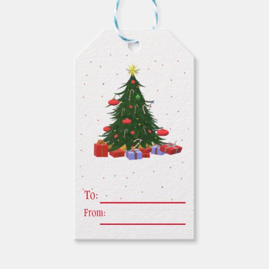 Verdroogde kerstboom cadeaulabel (Voorkant)