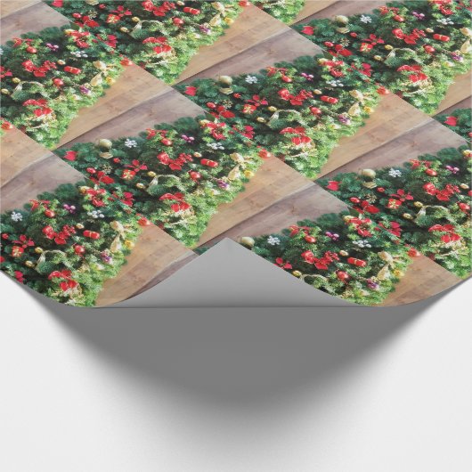 Verdroogde kerstboom cadeaupapier (Hoek)