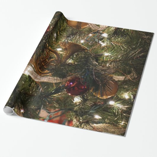 Verdroogde kerstboom cadeaupapier (Uitgerold)