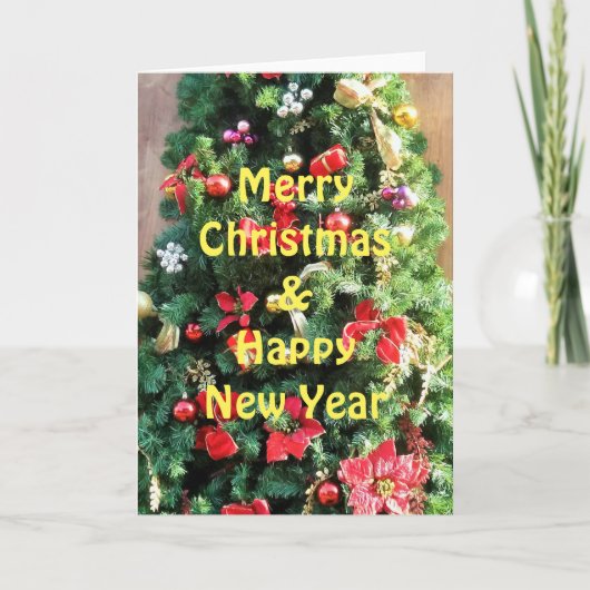 Verdroogde kerstboom feestdagen kaart (Voorkant)