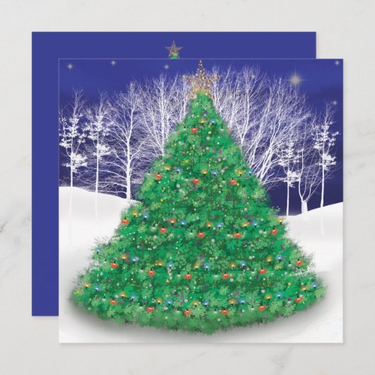 Verdroogde kerstboom feestdagenkaart (Voorkant / Achterkant)