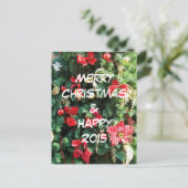 Verdroogde kerstboom feestdagenkaart (Staand voorkant)