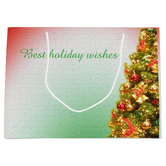 Verdroogde kerstboom groot cadeauzakje (Voorkant)