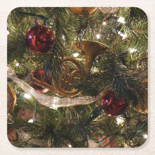 Verdroogde kerstboom kartonnen onderzetters (Voorkant)