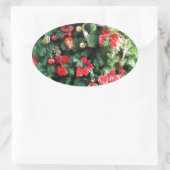 Verdroogde kerstboom ovale sticker (Tas)