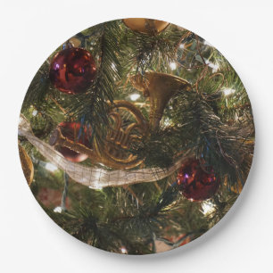 Verdroogde kerstboom papieren bordje