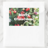 Verdroogde kerstboom rechthoekige sticker (Tas)