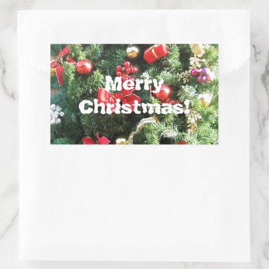 Verdroogde kerstboom rechthoekige sticker (Tas)