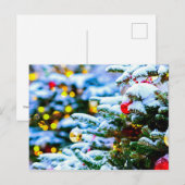 Verdroogde kerstboom, sneeuw, licht briefkaart (Voorkant / Achterkant)