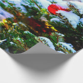 Verdroogde kerstboom, sneeuw, licht cadeaupapier (Hoek)