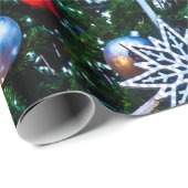 Verdroogde kerstboom, sterren, Kogels Cadeaupapier (Rol Hoek)