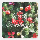 Verdroogde kerstboom vierkante sticker (Voorkant)