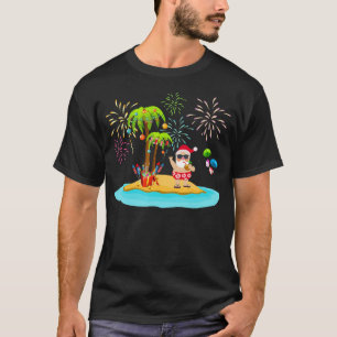 Verdroogde kerstpalmboom Tropische Kerstmis Coconu T-shirt