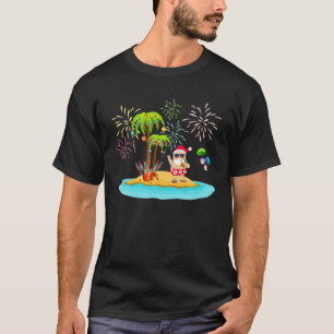 Verdroogde kerstpalmboom Tropische Kerstmis Coconu T-shirt