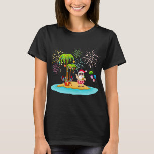 Verdroogde kerstpalmboom Tropische Kerstmis Coconu T-shirt