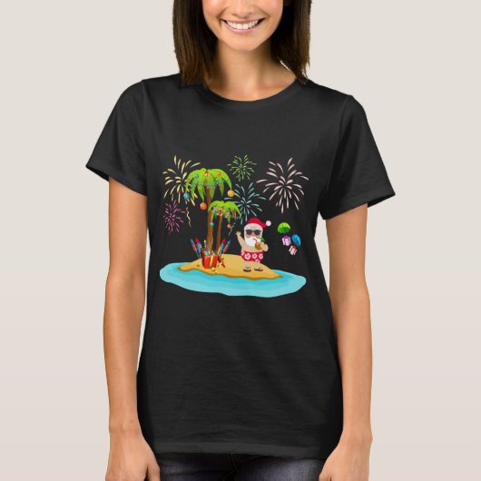Verdroogde kerstpalmboom Tropische Kerstmis Coconu T-shirt (Voorkant)