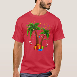 Verdroogde kerstpalmboom Tropische Kerstmis Coconu T-shirt