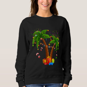 Verdroogde kerstpalmboom Tropische Kerstmis Coconu Trui