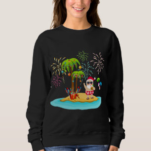 Verdroogde kerstpalmboom Tropische Kerstmis Coconu Trui