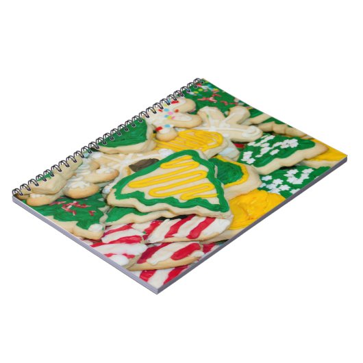 Verdroogde kerstsuikerkoekjes met gevroren zelfgem notitieboek (Linkerzijde)