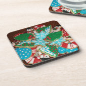 Verdroogde kerstsuikerkoekjes op Bord Bier Onderzetter (Linkerzijde)