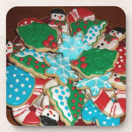 Verdroogde kerstsuikerkoekjes op Bord Bier Onderzetter (Voorkant)