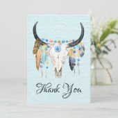 Verdroogde Koe schedel Dank u platte Kaart (Staand voorkant)