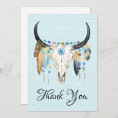 Verdroogde Koe schedel Dank u platte Kaart (Voorkant / Achterkant)