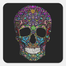 Verdroogde schedel vierkante sticker