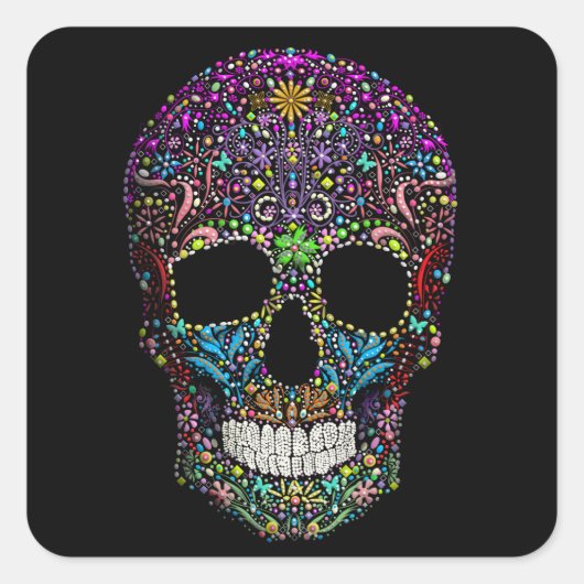Verdroogde schedel vierkante sticker (Voorkant)