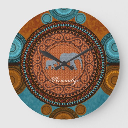 Verdroogde wandklok van olifanten (Voorkant)