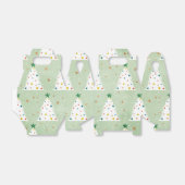 Verdroogde witte kerstbomen Groene Ster & Ornament Bedankdoosjes (Uitgevouwen)