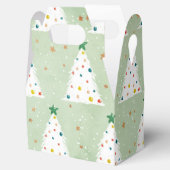 Verdroogde witte kerstbomen Groene Ster & Ornament Bedankdoosjes (Geopend)