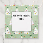 Verdroogde witte kerstbomen Groene Ster & Ornament Bedankjes Labels (Achterkant)