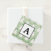 Verdroogde witte kerstbomen Groene Ster & Ornament Bedankjes Labels (In situ)