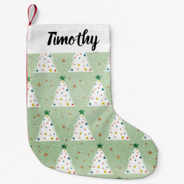 Verdroogde witte kerstbomen Groene Ster & Ornament Kleine Kerstsok