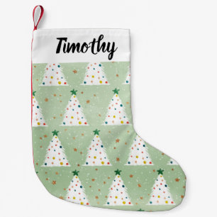 Verdroogde witte kerstbomen Groene Ster & Ornament Kleine Kerstsok