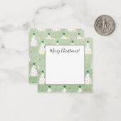 Verdroogde witte kerstbomen Groene Ster & Ornament Notitiekaartje (Voorkant / Achterkant in situ)