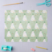 Verdroogde witte kerstbomen Groene Ster & Ornament Tissuepapier (Craft)