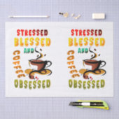 Verdrukt gebak en koffie geobsedeerd tissuepapier (Craft)