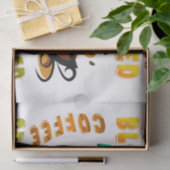 Verdrukt gebak en koffie geobsedeerd tissuepapier (Geschenk)