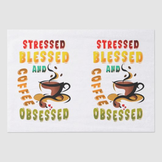 Verdrukt gebak en koffie geobsedeerd tissuepapier (Voorkant)