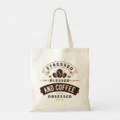 Verdrukt gebak en koffie geobsedeerd tote bag (Achterkant)