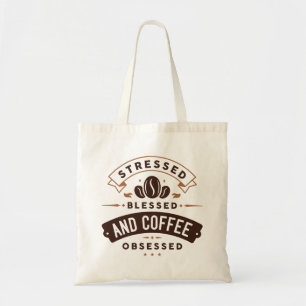 Verdrukt gebak en koffie geobsedeerd tote bag