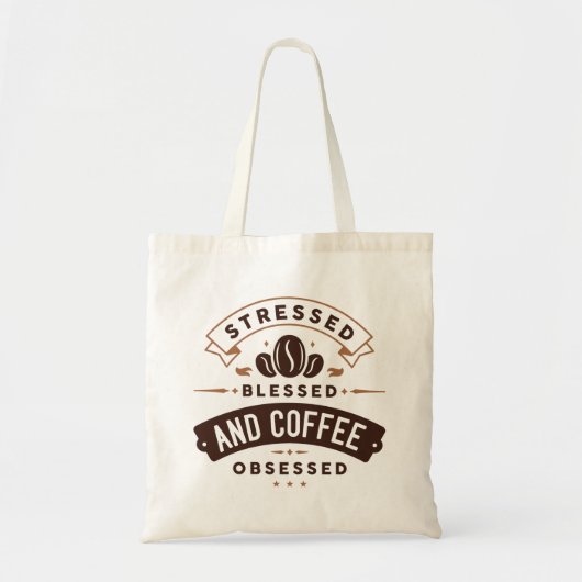 Verdrukt gebak en koffie geobsedeerd tote bag (Voorkant)
