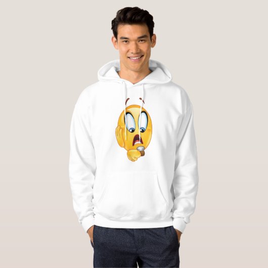 Verdrukte Emoji Hoodie (Voorkant volledig)