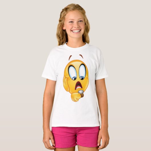 Verdrukte Emoji T-Shirt (Voorkant volledig)