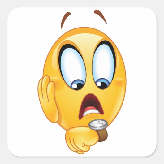 Verdrukte Emoji Vierkante Sticker (Voorkant)